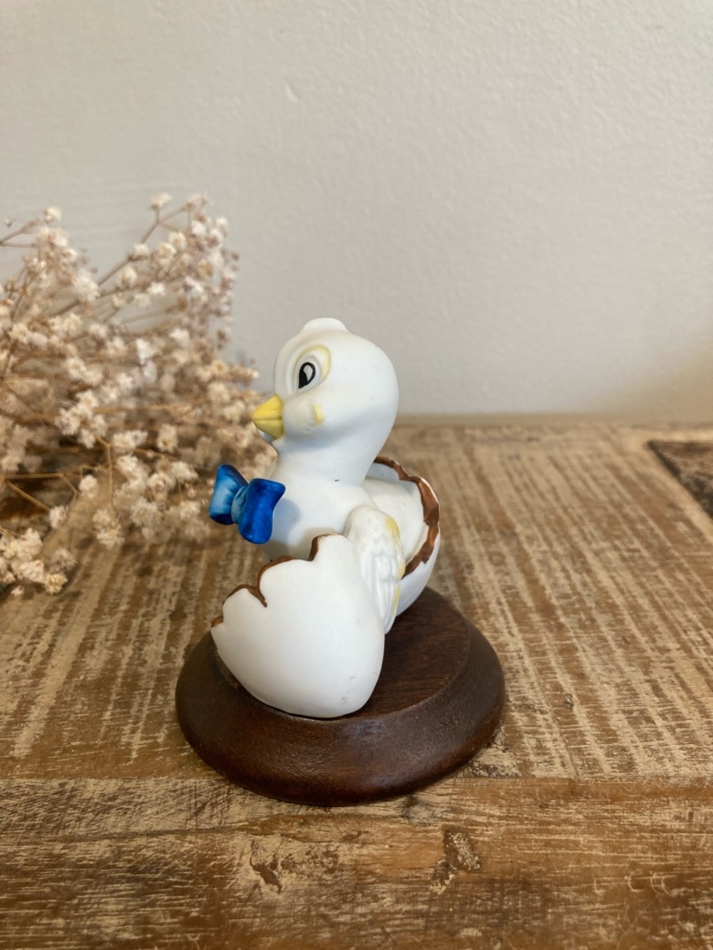 Vintage Ceramic Duckling Figure on Wood Base Lego Taiwan - Picture 6 of 12